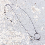 Simply Sterling Collection: Two wire-wrapped circles necklace