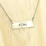 Hand-stamped hashtag necklace