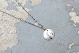 Stamped Metals Collection: Oxidized sterling silver medium stamped disc with 14K goldfill