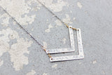 Stamped Metals Collection: Oxidized sterling silver double chevron with 14K goldfill